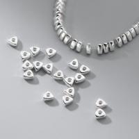 925 Sterling Silver Beads, Triangle, polished, DIY, silver color, 5mm, Hole:Approx 1.6mm, Sold By PC
