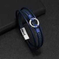 PU Leather Cord Bracelets, with Tibetan Style, fashion jewelry, more colors for choice, Sold By PC
