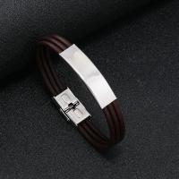 PU Leather Cord Bracelets, fashion jewelry & for man, more colors for choice, 10cm, Sold By PC