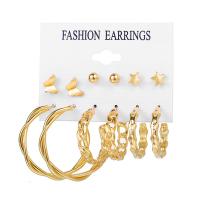 Zinklegierung Ohrring-Set, mit Kunststoff Perlen, goldfarben plattiert, verschiedene Stile für Wahl & für Frau & mit Strass, 4-37mm, verkauft von setzen