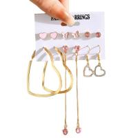 Zinc Alloy Earring Set with Crystal & Resin & Plastic Pearl plated & for woman 6-95mm Sold By Set