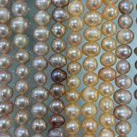 Naturalne perły słodkowodne perełki luźne, Perła naturalna słodkowodna, Lekko okrągły, DIY, dostępnych więcej kolorów, 5-6mm, sprzedawane na około 37 cm Strand