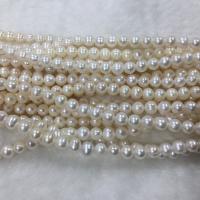 Perlas Patata Freshwater, Perlas cultivadas de agua dulce, Bricolaje, Blanco, 7-8mm, Vendido para aproximado 37 cm Sarta