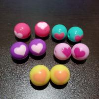 Acrylic Jewelry Beads, Round, printing, DIY & different size for choice, more colors for choice, Sold By Bag