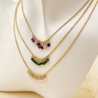 Rustfrit stål smykker halskæde, 304 rustfrit stål, med ABS plastik perle & Glas Seed Beads, med 6cm extender kæde, mode smykker & for kvinde, flere farver til valg, nikkel, bly & cadmium fri, Længde Ca. 40 cm, Solgt af PC