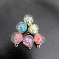 Fashion Glass Beads with Resin & Brass Round gold color plated DIY & luminated 16mm Approx Sold By Bag