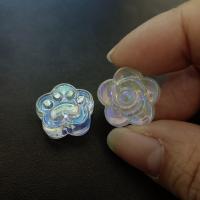 Perle acrylique, fleur, DIY & styles différents pour le choix & lumineux, plus de couleurs à choisir, 20mm, Environ 100PC/sac, Vendu par sac