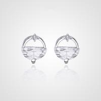 925 Sterling Silver Stud Earrings fashion jewelry & for woman & with rhinestone nickel lead & cadmium free Sold By Pair