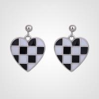 925 Sterling Silver Stud Earrings Heart fashion jewelry & for woman & epoxy gel nickel lead & cadmium free Sold By Pair