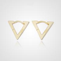 925 Sterling Silver Stud Earrings, Triangle, plated, fashion jewelry & for woman, more colors for choice, nickel, lead & cadmium free, 15x13mm, Sold By Pair