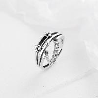 Ezüst ékszer Finger Ring, 925 ezüst, divat ékszerek & a nő & zománc, nikkel, ólom és kadmium mentes, Méret:7, Által értékesített PC