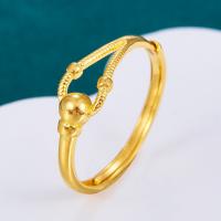 Ring Finger mosiądz, Platerowane w kolorze złota, biżuteria moda & dla kobiety, bez zawartości niklu, ołowiu i kadmu, rozmiar:7, sprzedane przez PC