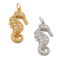 Cubic Zirconia Micro Pave Brass Pendant, Seahorse, fashion jewelry & micro pave cubic zirconia & for woman, more colors for choice, nickel, lead & cadmium free, 28x13x3mm, Sold By PC