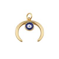 Evil Eye Pendants, Brass, fashion jewelry & for woman & enamel, golden, nickel, lead & cadmium free, 21x19x2mm, Hole:Approx 1mm, Sold By PC