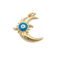 Evil Eye Pendants, Brass, fashion jewelry & for woman & enamel, golden, nickel, lead & cadmium free, 23x18x6mm, Hole:Approx 1mm, Sold By PC
