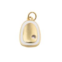 Brass Jewelry Pendants, fashion jewelry & for woman & enamel, golden, nickel, lead & cadmium free, 22x11x3mm, Hole:Approx 1mm, Sold By PC