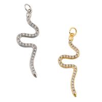 Cubic Zirconia Micro Pave Brass Pendant Snake fashion jewelry & micro pave cubic zirconia & for woman nickel lead & cadmium free Approx 2mm Sold By PC