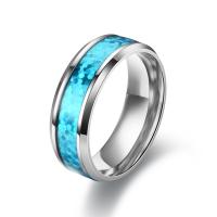 Stainless Steel Finger Ring, 304 Stainless Steel, epoxy gel, fashion jewelry & Unisex & different size for choice, 8mm, Sold By PC