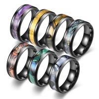 Rozsdamentes acél Finger Ring, 304 rozsdamentes acél, -val Héj, divat ékszerek & egynemű & különböző méretű a választás, több színt a választás, 8mm, Által értékesített PC
