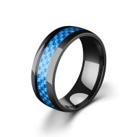 Rozsdamentes acél Finger Ring, 304 rozsdamentes acél, divat ékszerek & különböző méretű a választás & az ember, fekete, Által értékesített PC