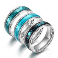 Anéis Couple dedo, Aço inoxidável 304, joias de moda & unissex & tamanho diferente para a escolha, Mais cores pare escolha, 6mm, vendido por PC