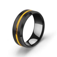 Prst prsten z nerezové oceli, 304 Stainless Steel, módní šperky & různé velikosti pro výběr & pro muže, černý, 8mm, Prodáno By PC