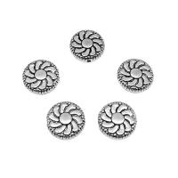 Tibetan Style Flat Beads, antique silver color plated, DIY, 12mm, Hole:Approx 1mm, Approx 50PCs/Bag, Sold By Bag