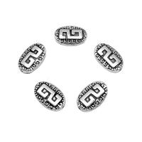 Tibetan Style Flat Beads, antique silver color plated, DIY, 15x9.50mm, Hole:Approx 1mm, Approx 50PCs/Bag, Sold By Bag