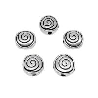 Tibetan Style Flat Beads, antique silver color plated, DIY, 8mm, Hole:Approx 1.5mm, Approx 50PCs/Bag, Sold By Bag