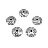 Tibetan Style Flat Beads, Round, antique silver color plated, DIY, 12mm, Hole:Approx 2mm, Approx 50PCs/Bag, Sold By Bag