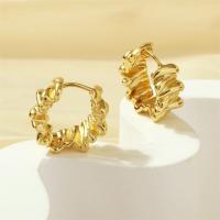 Brass Leverback Earring, plated, fashion jewelry & for woman, gold, nickel, lead & cadmium free, 18x18mm, Sold By Pair