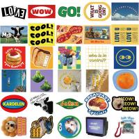 Sticker Paper, Soft PVC, printing, mixed pattern & DIY & waterproof, 30-60MM, Sold By Set