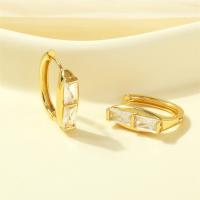 Cubic Zirconia Micro Pave Brass Earring, fashion jewelry & micro pave cubic zirconia & for woman, gold, nickel, lead & cadmium free, 21x20mm, Sold By Pair