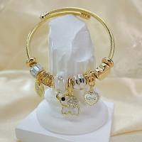 Titanium Steel Bracelet & Bangle with Resin & Zinc Alloy Elephant plated fashion jewelry & for woman gold nickel lead & cadmium free Length Approx 16 cm Sold By PC