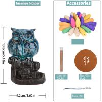 Backflow Incense Burner Porcelain Owl handmade for home and office & durable & multifunctional Sold By PC