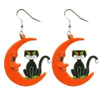Acrylic Drop Earring, with Iron, Halloween Jewelry Gift & different styles for choice & for woman, 67mm, Sold By Pair
