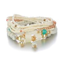 alliage de zinc Set de bracelet, avec Acrylique, Placage, multicouche & Style bohème & pour femme, plus de couleurs à choisir, Longueur Environ 7 pouce, Vendu par fixé