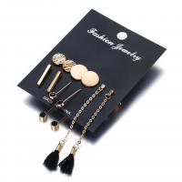 lega in zinco Set orecchino, placcato color oro, 5 pezzi & per la donna & con strass, 10-70mm, Venduto da set