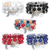 Acrylic Bracelet Set, with Resin & Tibetan Style, plated, three pieces & Bohemian style & Unisex, more colors for choice, 8-14mm, Inner Diameter:Approx 50mm, Sold By Set
