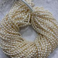 Riso coltivato in perla d'acqua dolce, perla d'acquadolce coltivata naturalmente, DIY, bianco, 4-5mm, Venduto per Appross. 37 cm filo