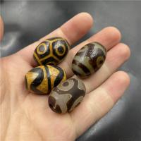 Ágata natural tibetano Dzi Beads, Ágata tibetana, Tambor, DIY & Varios pares a sua escolha, vendido por PC
