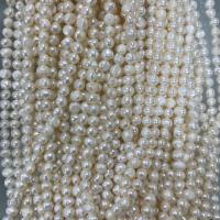 Barock odlad sötvattenspärla pärlor, Freshwater Pearl, DIY & olika storlek för val, vit, Såld Per Ca 37 cm Strand