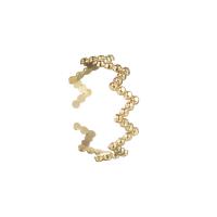 Ring Finger Titantium stali, 14K złota chromowana, biżuteria moda & dla kobiety, złoty, 18*7mm, 2komputery/wiele, sprzedane przez wiele