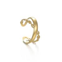 Titanium Steel Finger Ring 14K gold plated fashion jewelry & for woman golden 18mm Sold By Lot