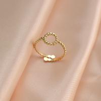 Titanium Steel Finger Ring, 14K gold plated, fashion jewelry & for woman, golden, 18mm, 2PCs/Lot, Sold By Lot