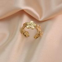 Titan Edelstahl Ringe, Titanstahl, 14 K vergoldet, Modeschmuck & verschiedene Stile für Wahl & für Frau, goldfarben, 18mm, 2PCs/Menge, verkauft von Menge