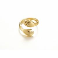 Ring Finger Titantium stali, 14K złota chromowana, biżuteria moda & dla kobiety, złoty, 18*18mm, 2komputery/wiele, sprzedane przez wiele