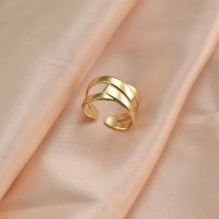 Titanium Steel Finger Ring 14K gold plated fashion jewelry & Unisex golden 18*11mm Sold By Lot