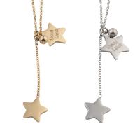 Stainless Steel Jewelry Necklace, 304 Stainless Steel, Star, Vacuum Ion Plating, fashion jewelry & for woman, more colors for choice, 40x2mm, Length:Approx 16.46 Inch, Sold By PC