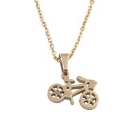 Stainless Steel Jewelry Necklace 304 Stainless Steel Bike Vacuum Ion Plating fashion jewelry & for woman golden Length Approx 18.15 Inch Sold By PC
